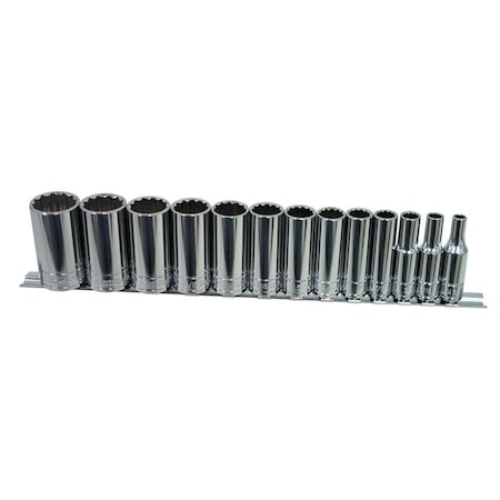 3/8 Drive Socket Set, SAE, 13 Pcs